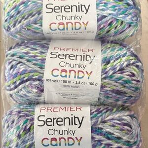 Premier Serenity Chunky Candy Yarn in Color Wildflower, 3/Pack, New in Package